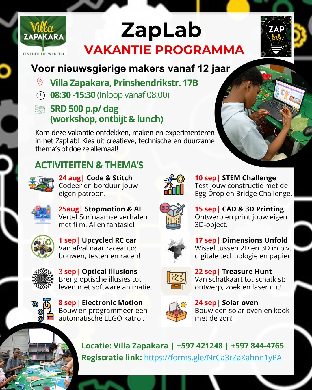 ZapLab vakantie programma 2026