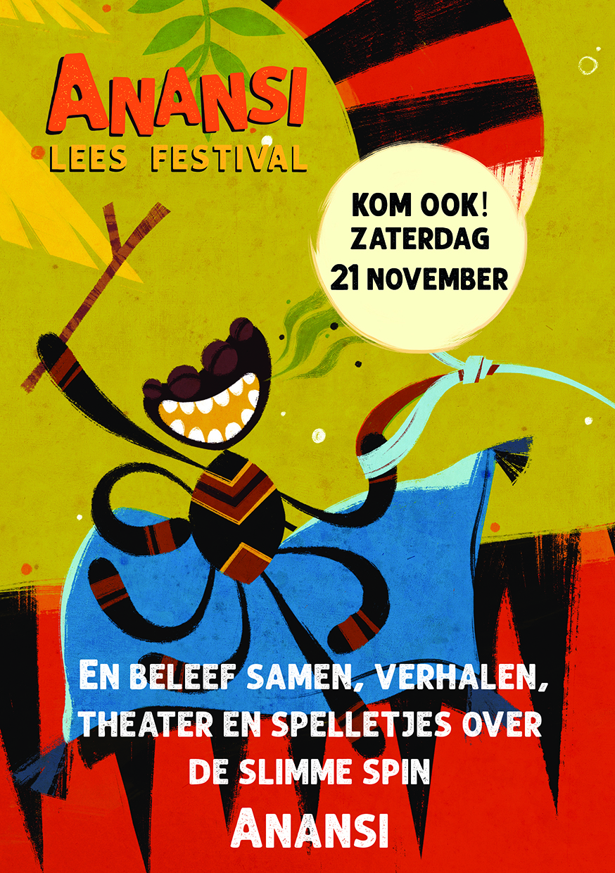 officiele flyer anansi ananasi leesfestival 2026